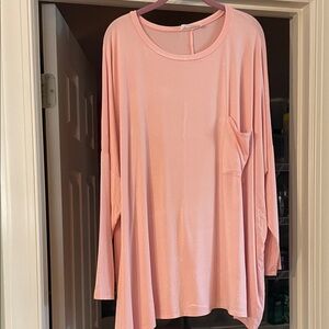 Zenana Outfitters Light Pink Long Sleeve Top